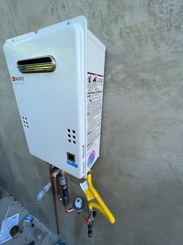 Tankless water heater installation for Folwell homes